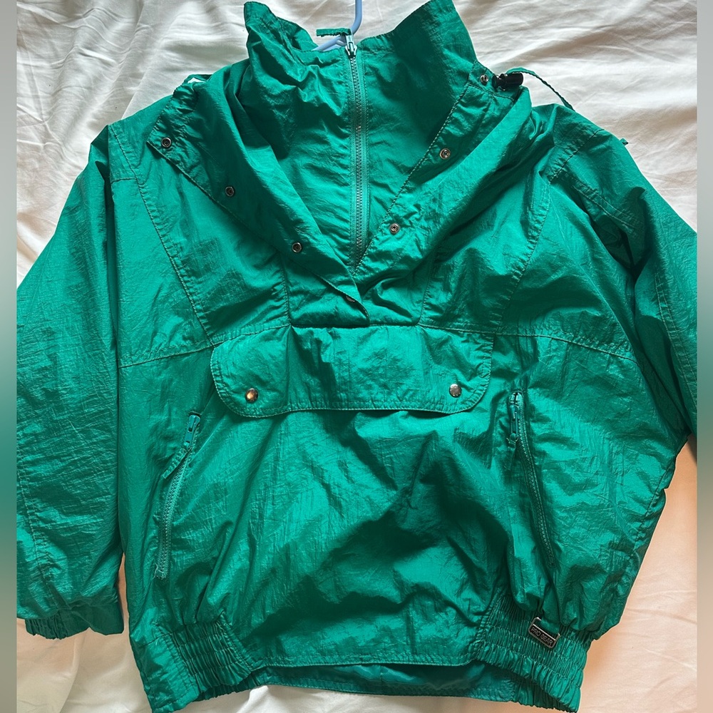 Vintage Pro Gear green ski jacket/wind breaker size Lg